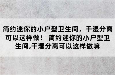 简约迷你的小户型卫生间，干湿分离可以这样做！ 简约迷你的小户型卫生间,干湿分离可以这样做嘛